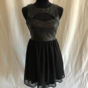 L’atiste by Amy Black Leather & Sheer Dress